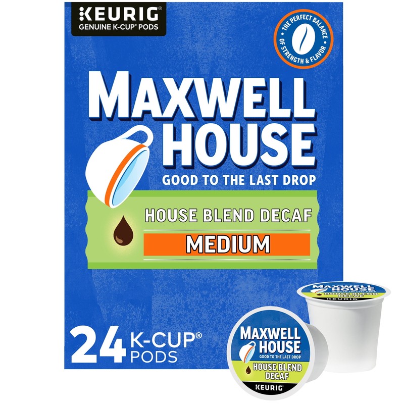 House Blend Decaf Coffee K-Cup Pods, Decaffeinated, 24 Ct Box