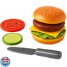 Small World Toys Build-A-Burger Play Food Set – Pretend Play Food Set for Kids – Toy Kitchen Accessories Pretend Food Burger Toy Hamburger – Birthday Gift for Kids 3+