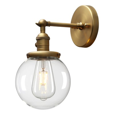 PERMO Vintage Industrial Wall Sconce Lighting Fixture with Mini 5.9'' Round Cl...