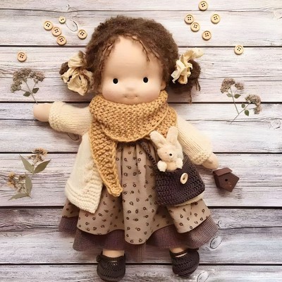Doll Waldorf Plush Doll Handmade Cotton Play Doll Girls Birthday Gift