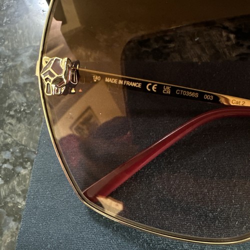 Pre-owned Cartier Sunglasses Glasses. Gold Frame Panther De . Nwt. Retail $1245 In Multicolor