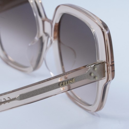Pre-owned Celine Cl40241f 72f Transparent Pink/brown Gradient 55-19-140 Sunglasses
