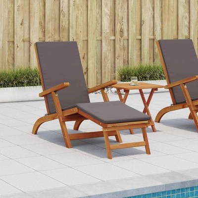 Reclining and Folding Sunlounger Folding 2 pcs Dark Grey
