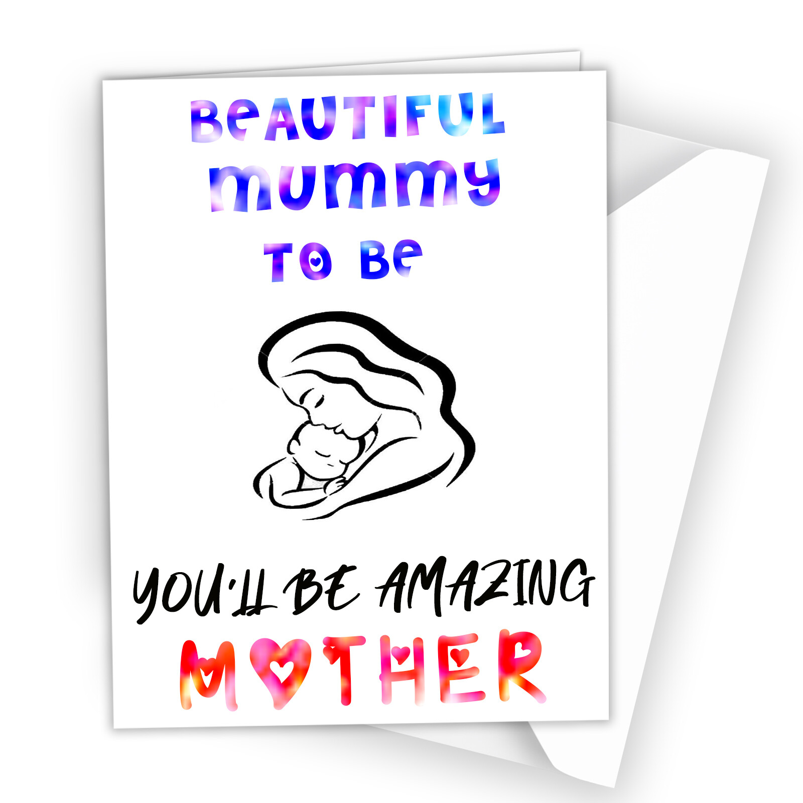 Mummy to be Amazing Mom wife Girlfriend New Baby Born Greeting Card X08