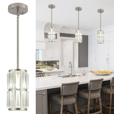 WILON Brushed Nickel Pendant Lighting for Kitchen Island Modern Pendant Light...