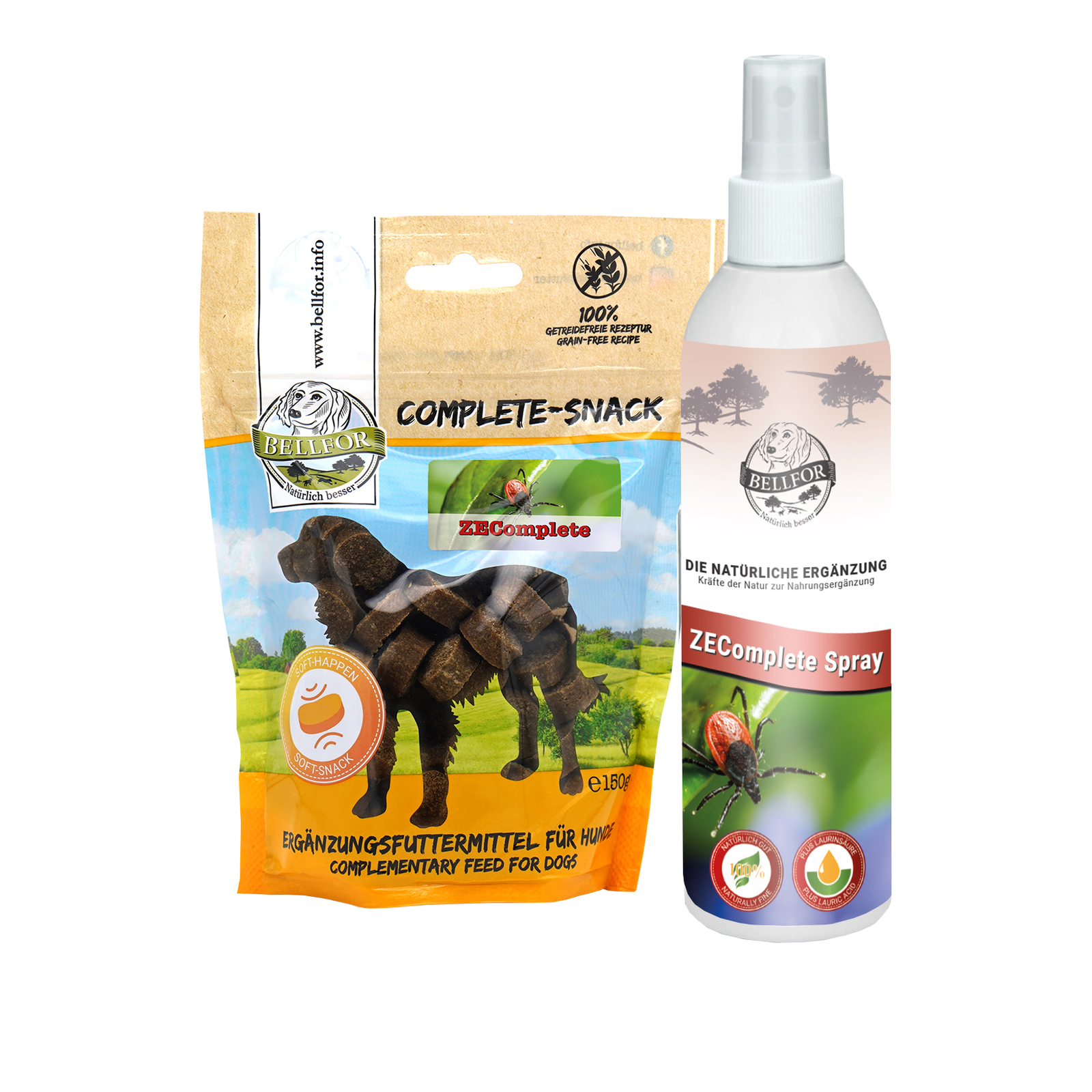 Bellfor ZEComplete Set für Hunde  - Complete-Snack150 g + Spray 100 ml