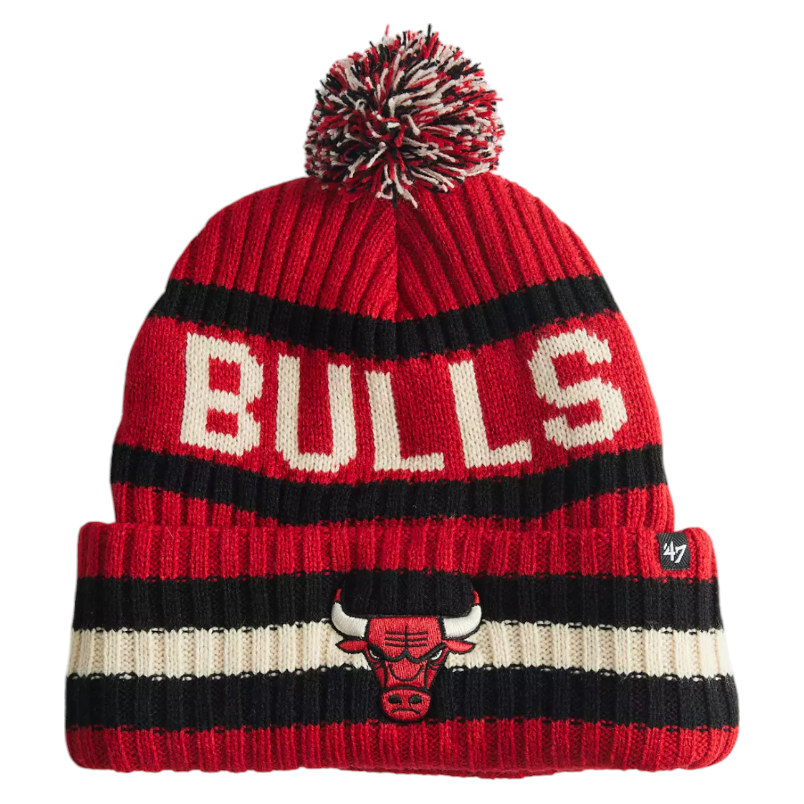 '47 Brand NBA Chicago Bulls Bering Cuffed Pom Beanie Toque Knit Hat