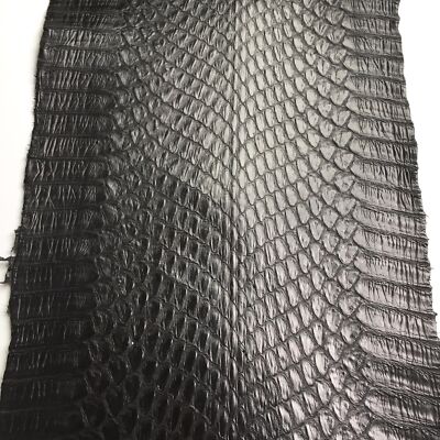 Cobra Snake Skin Snakeskin Tanned Leather Hide Snake Fabric Craft Supply Black