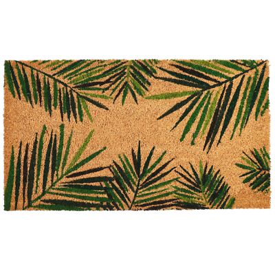 Tropical Coir Door Mat for Outdoor Entrance, Coco Coir Palm Leaf Doormat, 30x17