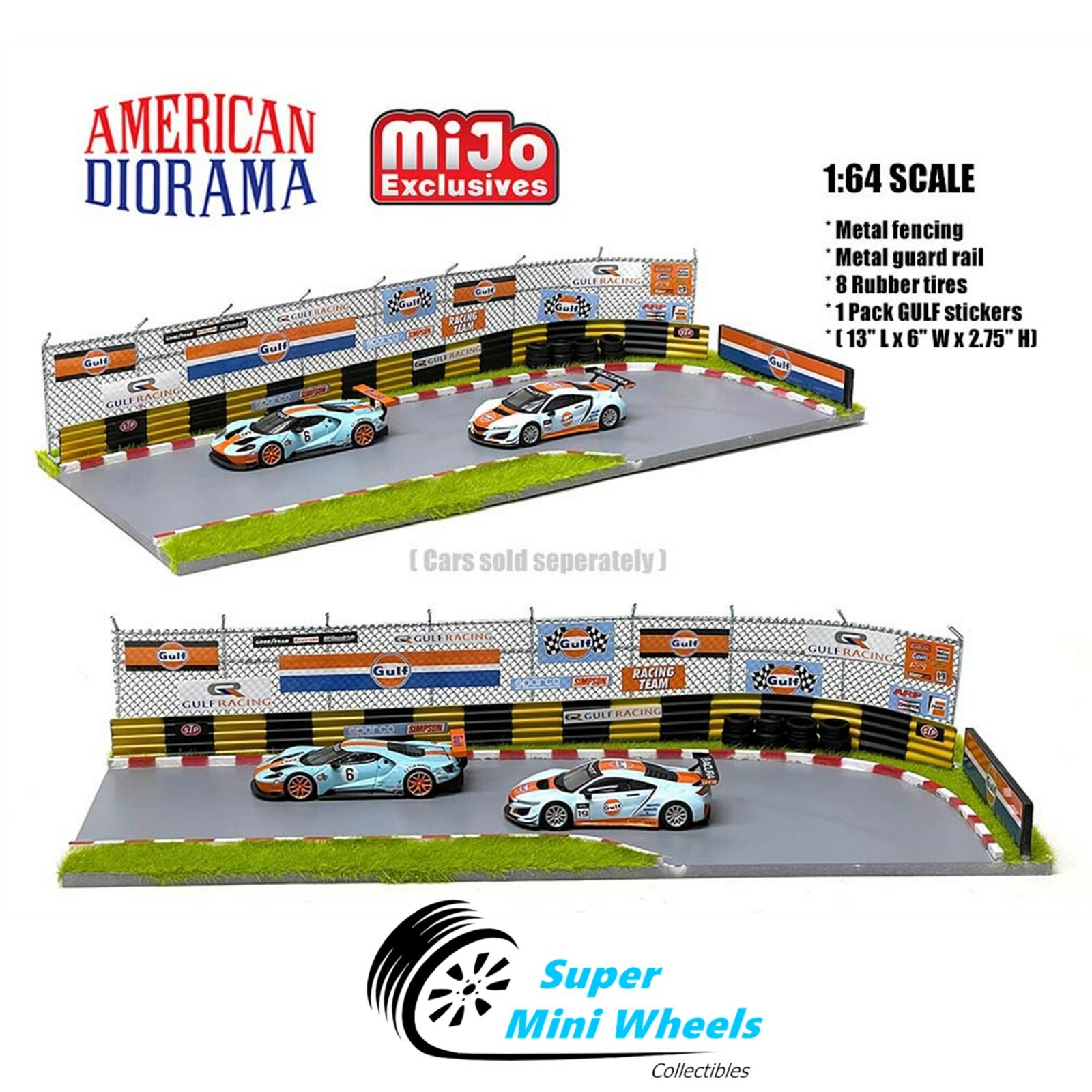 アメリカンジオラマ 1:64スケール ガレージジオラマウィズ(ガルフ)ステッカー アメリカンジオラマ 1/64 ガレージ ジオラマ 
