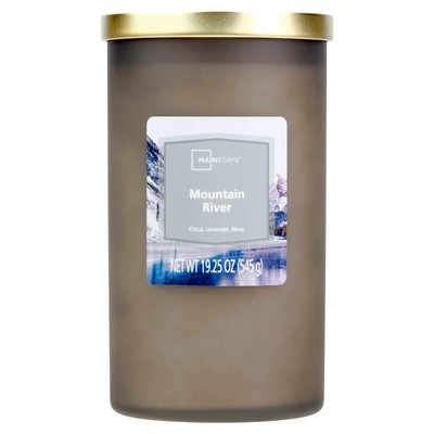 Mainstays Mountain River Scented Frosted Pillar Candle, 19.25 oz
