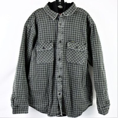 supreme Houndstooth Flannel Hooded Shirt