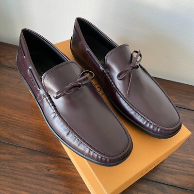 Tod's Italy Maroon Red Leather Driver Loafer shoe, XXM15C0CN50LYGR807