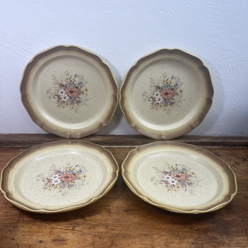 Set of 4 Mikasa Whole Wheat Country Air Dinner Plates E 8020