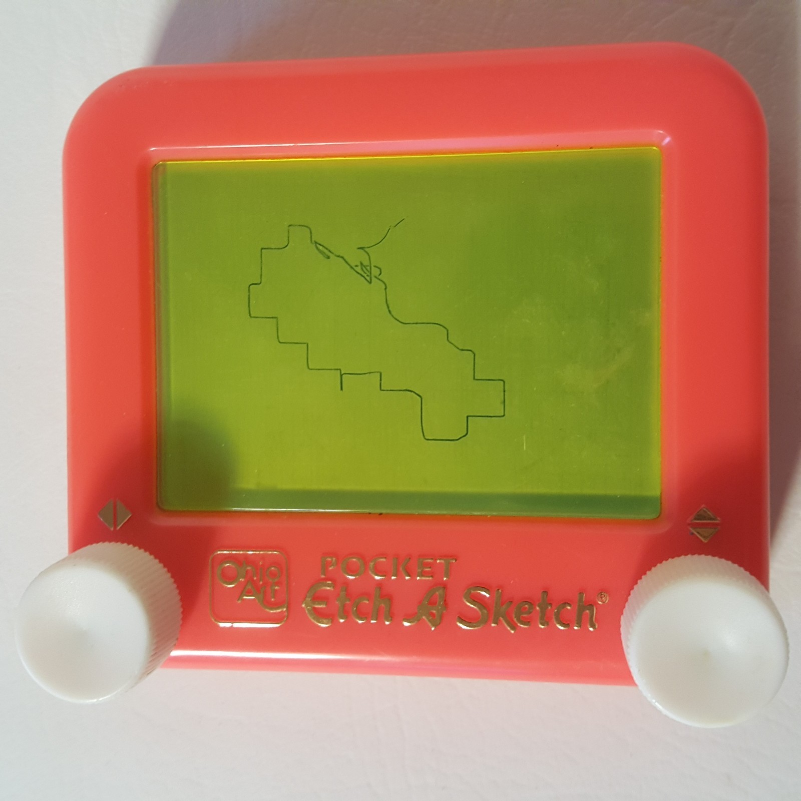 Vintage Rare Neon Orange & Green Screen Pocket Etch A Sketch Ohio Art - Works