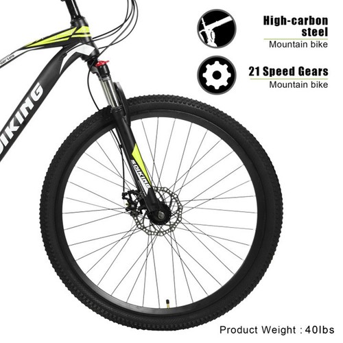 29 inch Mountain Bike 21 Speed Bicycle Steel Frame Front Suspension Disc Brake