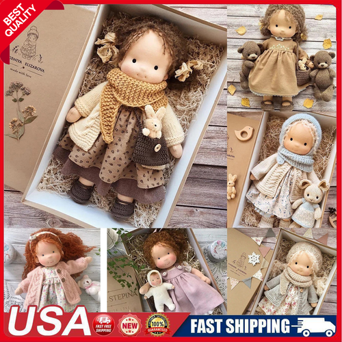 Handmade Doll Waldorf Plush Doll Beautiful Cotton Plush Doll Girls Birthday Gift