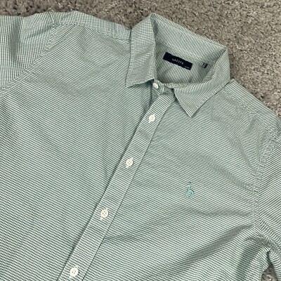 Hazzy s Button Up Shirt Men's Size 105 (US: Large) Green Micro Check $260