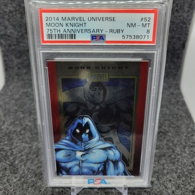2014 Rittenhouse Marvel 75th Anniversary #52 Ruby Foil Moon Knight 17/50 PSA 8