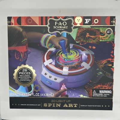 FAO Schwarz 3D UV/LED Light Up Spin Art w/ Glow Paint Used/Original Box Original