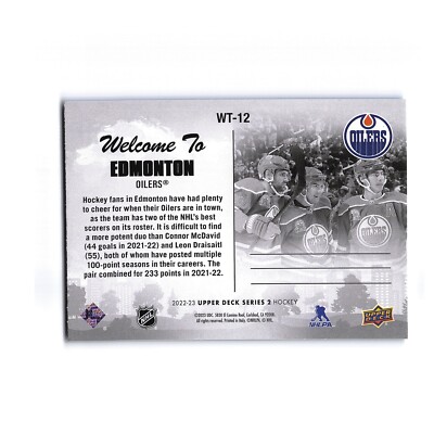 2022 Upper Deck Series 2 #WT-12 Edmonton Welcome To