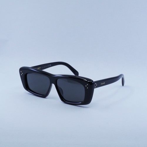 Pre-owned Celine Cl40259i 01a Shiny Black/grey 57-12-140 Sunglasses Authentic In Gray