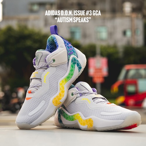 Мужские баскетбольные кроссовки adidas DON Issue 3 GCA Autism Speaks Grey Rainbow GW3645