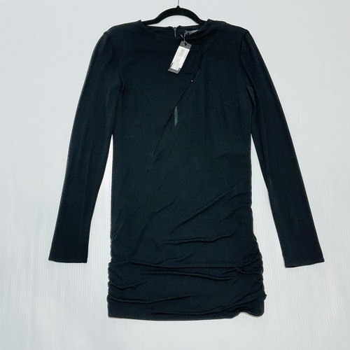 Pre-owned Versace Nwt$2,575  Runway 2023 Slashed Cut Out Black Mini Dress It 44/us 8