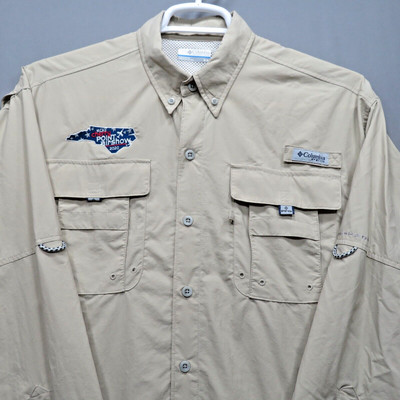 COLUMBIA MCAS AIRSHOW 2020 PFG OMNI-SHADE LONG SLEEVE BEIGE  SHIRT MEN'S SZ M