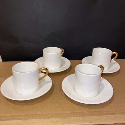 4 COALPORT WHITE & GOLD HANDLE DEMITASSE ESPRESSO CUPS SAUCERS BONE CHINA SetsのeBay公認海外通販｜セカイモン