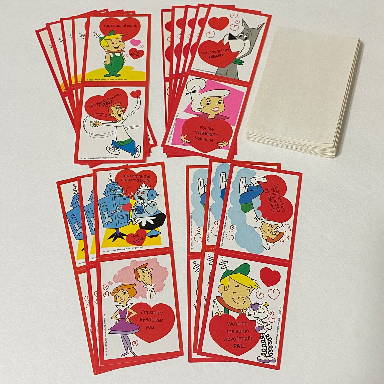 32 Vintage JETSONS Valentines Day Cards 1990 Cartoon FREE