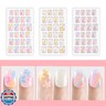 Laza 120pcs Children Nails Press On Pre-glue Full Cover Nail Tips Kit Glitter Gradient Color Rainbow Short Artificial False Nail Kits Lovely Christmas Gift for Children Kids Girls - Rainbow Flower