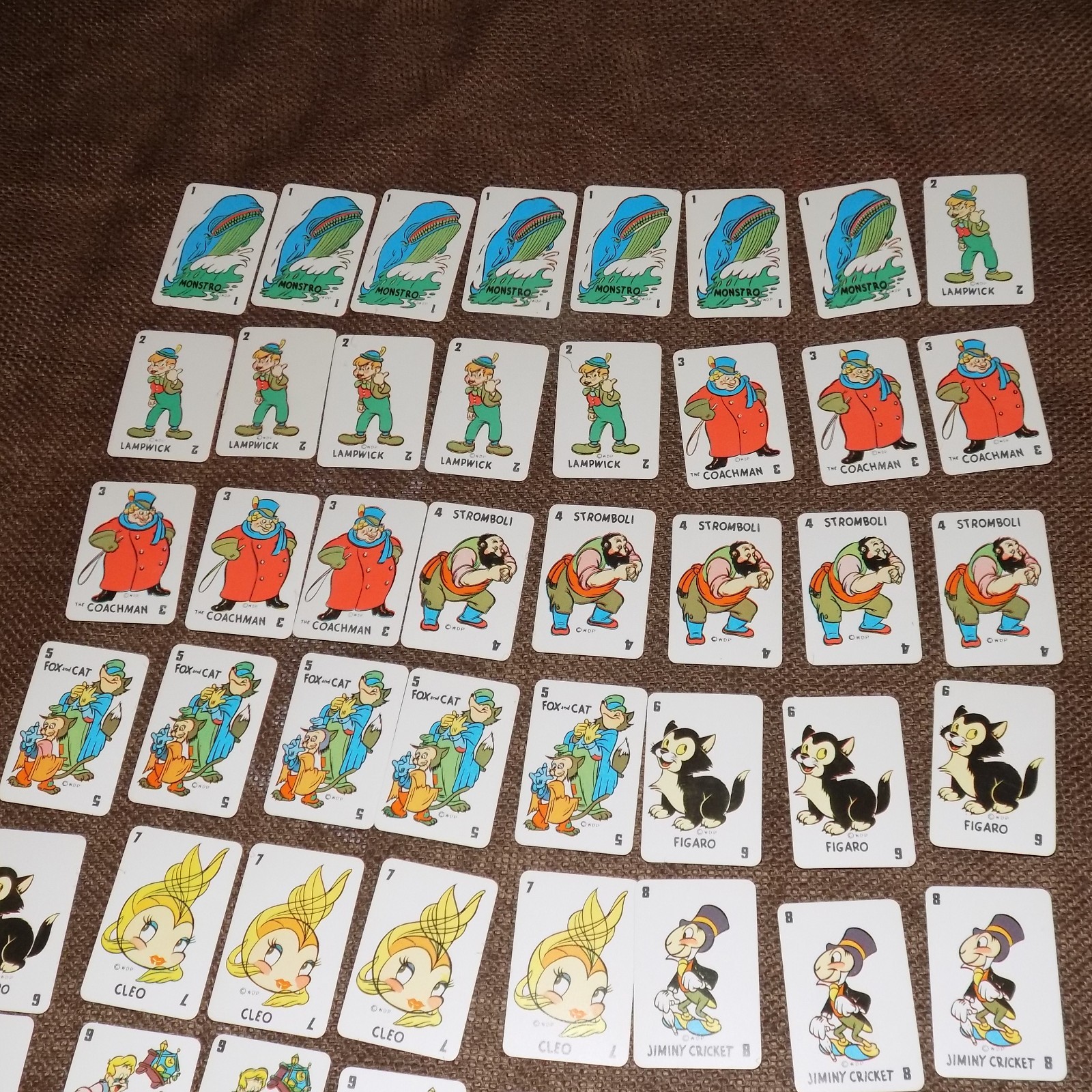 Pinocchio Miniature Playing Cards Walt Disney Game Vtg Russell Vol 2