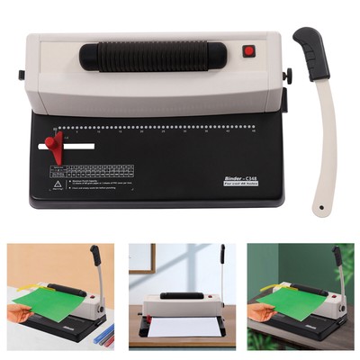 C348 46 Hole Electric Single Comb Binding Machine Coil Inserter Round Hole Punch