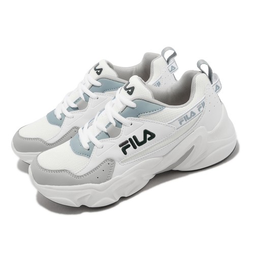 Fila Hidden Tape 6 Бело-серые женские повседневные кроссовки на массивном каблуке для папы