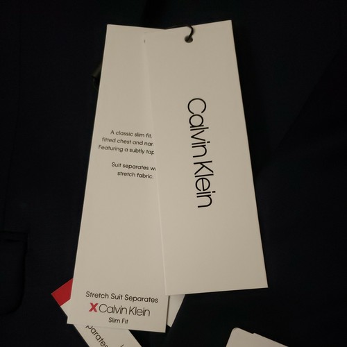 Calvin Klein Malbin Stretch Slim Fit Navy Dress Suit Jacket 38 Reg NEW $450