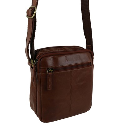 Ladies Mens Small Leather Cross Body Bag by Visconti; Merlin Travel