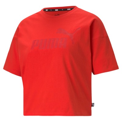

Puma Ess+ укороченная футболка с круглым вырезом и короткими рукавами, женский размер  Athle, Красный