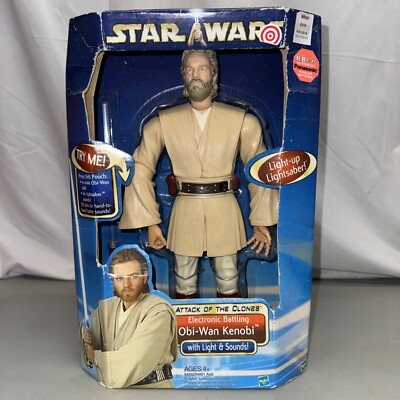 NEW Star Wars Attack of the Clone Electronic Battle Obi-Wan Kenobi Sealed In Box
