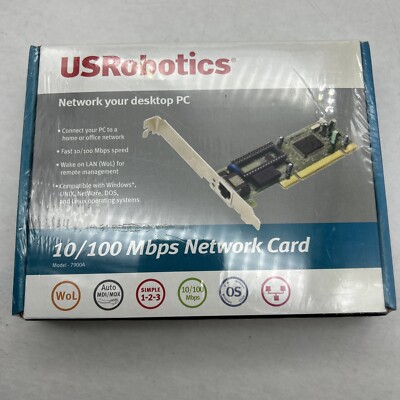 NEW USRobotics 10/100 PCI Network Card Fast Ethernet #7900A WIN DOS Linux UNIX