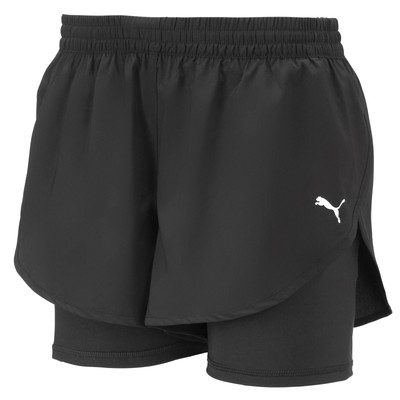 

Женские тканые беговые шорты PUMA 2 в 1, Black - black/black, Running