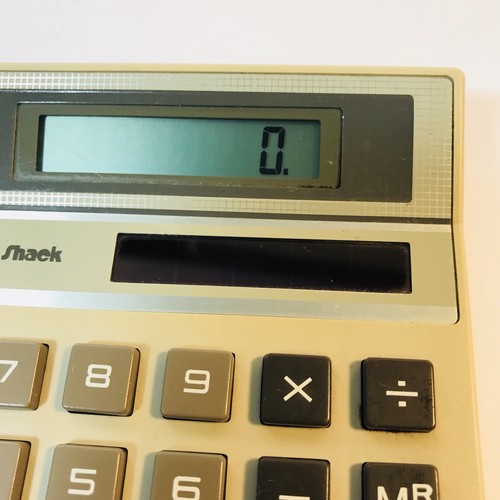 Radio Shack Vintage Retro Calculator Solar Powered EC-2006 65-962 Brown Tan