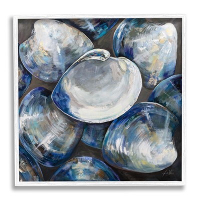 Clam Shells Painting White Framed Giclee Art Design by Jeanette Vertentes