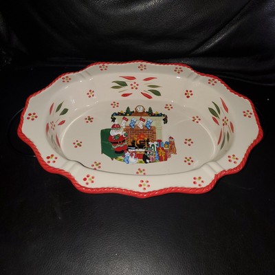 Temp-tations By Tara Old World Christmas Scene Casserole Baker 