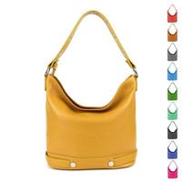ITAL DAMEN LEDER TASCHE SHOPPER Schultertasche HOBO Cross-Over Umhängetasche BAG
