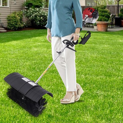 52cc Handheld Walk Behind Sweeper 2Stroke Gas Power Broom Cleaning Driveway Tool