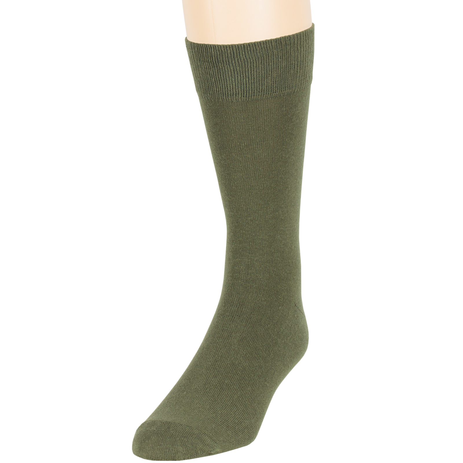 Men's Cotton 6 Pack Dress Business Soft Crew Socks Large 10-13 Olive Green - Picture 4 of 9
