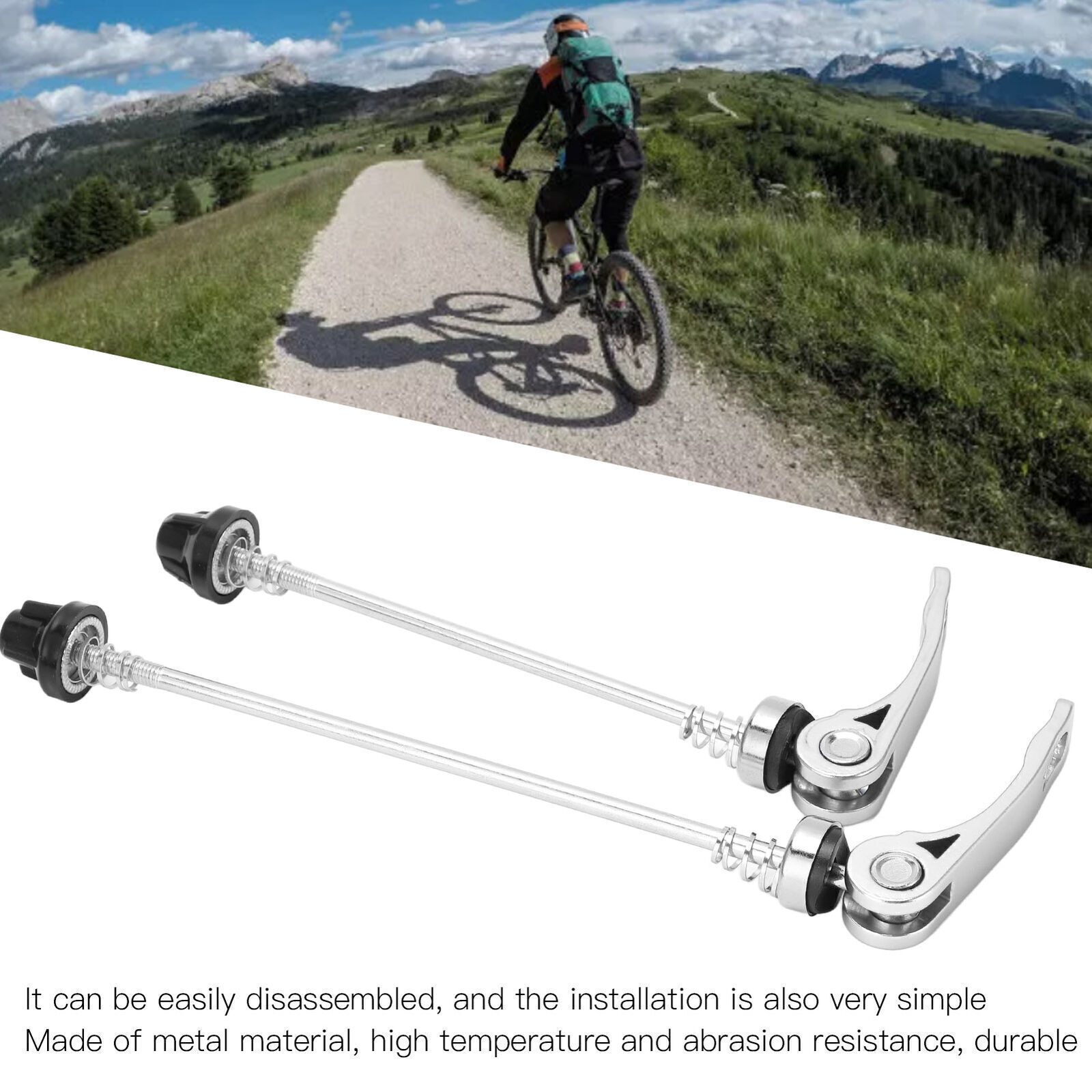 2Pcs Bicycle Hub Quick Release Lever 145mm Front 185mm Rear  Wear Resistance