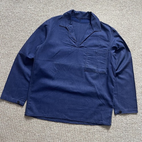 1970s〜1980s VINTAGE FISHERMAN SMOCK Vintage 70-80s French Blue Cotton Deadstock Fisherman Smock