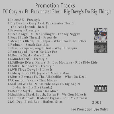 Rap/Hip-Hop.. White CD. Funkmaster Flex Big Dawg's Do Big Thing's Mixtape 2001